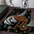 New Zealand Fern and Australia Emu Area Rug Aboriginal Mix Maori Pattern