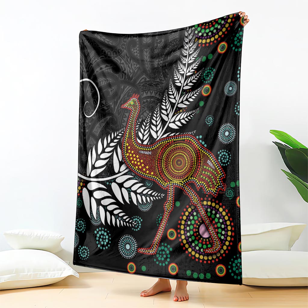 New Zealand Fern and Australia Emu Blanket Aboriginal Mix Maori Pattern LT03 - Polynesian Pride