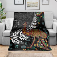 New Zealand Fern and Australia Emu Blanket Aboriginal Mix Maori Pattern LT03 - Polynesian Pride