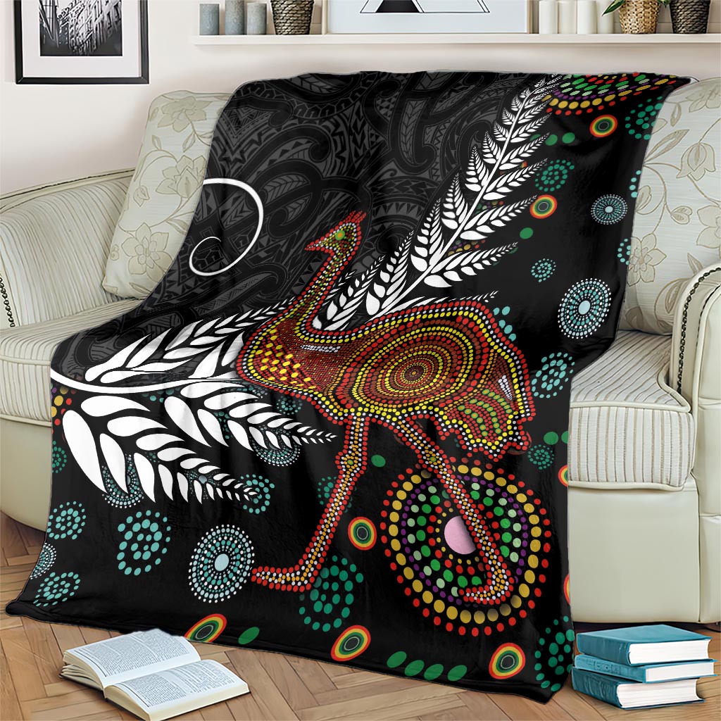 New Zealand Fern and Australia Emu Blanket Aboriginal Mix Maori Pattern LT03 - Polynesian Pride