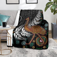 New Zealand Fern and Australia Emu Blanket Aboriginal Mix Maori Pattern LT03 - Polynesian Pride
