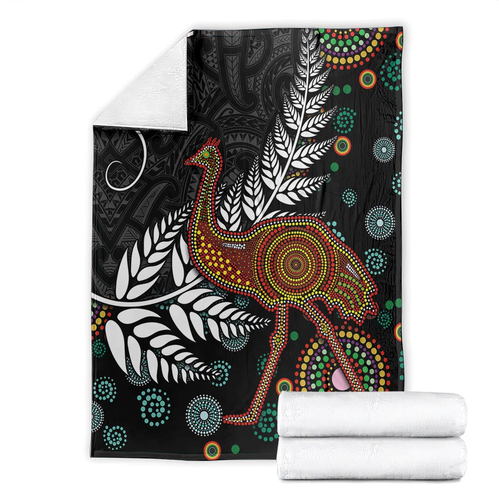 New Zealand Fern and Australia Emu Blanket Aboriginal Mix Maori Pattern LT03 - Polynesian Pride
