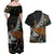 New Zealand Fern and Australia Emu Couples Matching Off Shoulder Maxi Dress and Hawaiian Shirt Aboriginal Mix Maori Pattern