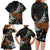 New Zealand Fern and Australia Emu Family Matching Long Sleeve Bodycon Dress and Hawaiian Shirt Aboriginal Mix Maori Pattern