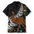 New Zealand Fern and Australia Emu Family Matching Long Sleeve Bodycon Dress and Hawaiian Shirt Aboriginal Mix Maori Pattern