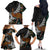 New Zealand Fern and Australia Emu Family Matching Off The Shoulder Long Sleeve Dress and Hawaiian Shirt Aboriginal Mix Maori Pattern