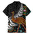 New Zealand Fern and Australia Emu Family Matching Off The Shoulder Long Sleeve Dress and Hawaiian Shirt Aboriginal Mix Maori Pattern