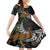 New Zealand Fern and Australia Emu Family Matching Off Shoulder Maxi Dress and Hawaiian Shirt Aboriginal Mix Maori Pattern