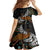 New Zealand Fern and Australia Emu Family Matching Off Shoulder Maxi Dress and Hawaiian Shirt Aboriginal Mix Maori Pattern