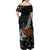 New Zealand Fern and Australia Emu Family Matching Off Shoulder Maxi Dress and Hawaiian Shirt Aboriginal Mix Maori Pattern