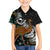 New Zealand Fern and Australia Emu Family Matching Off Shoulder Short Dress and Hawaiian Shirt Aboriginal Mix Maori Pattern