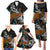 New Zealand Fern and Australia Emu Family Matching Puletasi and Hawaiian Shirt Aboriginal Mix Maori Pattern