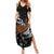 New Zealand Fern and Australia Emu Family Matching Summer Maxi Dress and Hawaiian Shirt Aboriginal Mix Maori Pattern