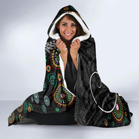 New Zealand Fern and Australia Emu Hooded Blanket Aboriginal Mix Maori Pattern LT03 - Polynesian Pride