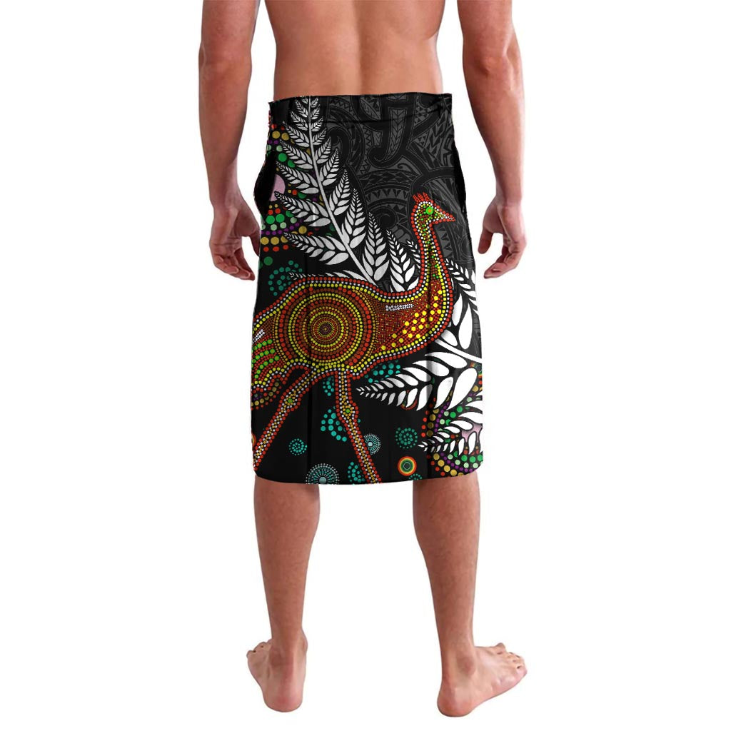 New Zealand Fern and Australia Emu Lavalava Aboriginal Mix Maori Pattern LT03 - Polynesian Pride
