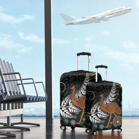 New Zealand Fern and Australia Emu Luggage Cover Aboriginal Mix Maori Pattern