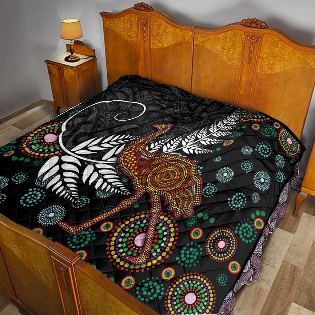 New Zealand Fern and Australia Emu Quilt Aboriginal Mix Maori Pattern