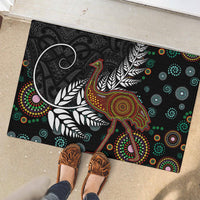 New Zealand Fern and Australia Emu Rubber Doormat Aboriginal Mix Maori Pattern LT03 - Polynesian Pride