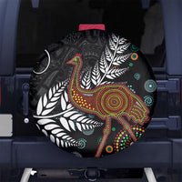 New Zealand Fern and Australia Emu Spare Tire Cover Aboriginal Mix Maori Pattern LT03 - Polynesian Pride