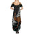 New Zealand Fern and Australia Emu Summer Maxi Dress Aboriginal Mix Maori Pattern