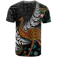 New Zealand Fern and Australia Emu T Shirt Aboriginal Mix Maori Pattern