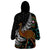 New Zealand Fern and Australia Emu Wearable Blanket Hoodie Aboriginal Mix Maori Pattern