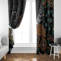 New Zealand Fern and Australia Emu Window Curtain Aboriginal Mix Maori Pattern LT03 - Polynesian Pride