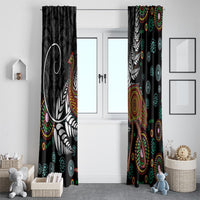 New Zealand Fern and Australia Emu Window Curtain Aboriginal Mix Maori Pattern LT03 - Polynesian Pride