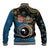 Fiji Palm Tree and Australia Kangaroo Baseball Jacket Aboriginal Mix Tapa Pattern