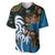 Fiji Palm Tree and Australia Kangaroo Baseball Jersey Aboriginal Mix Tapa Pattern