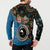 Fiji Palm Tree and Australia Kangaroo Button Sweatshirt Aboriginal Mix Tapa Pattern