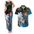 Fiji Palm Tree and Australia Kangaroo Couples Matching Tank Maxi Dress and Hawaiian Shirt Aboriginal Mix Tapa Pattern