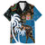 Fiji Palm Tree and Australia Kangaroo Family Matching Tank Maxi Dress and Hawaiian Shirt Aboriginal Mix Tapa Pattern