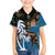 Fiji Palm Tree and Australia Kangaroo Kid Hawaiian Shirt Aboriginal Mix Tapa Pattern