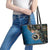 Fiji Palm Tree and Australia Kangaroo Leather Tote Bag Aboriginal Mix Tapa Pattern