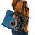 Fiji Palm Tree and Australia Kangaroo Leather Tote Bag Aboriginal Mix Tapa Pattern