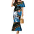 Fiji Palm Tree and Australia Kangaroo Mermaid Dress Aboriginal Mix Tapa Pattern