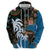 Fiji Palm Tree and Australia Kangaroo Zip Hoodie Aboriginal Mix Tapa Pattern