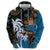 Fiji Palm Tree and Australia Kangaroo Zip Hoodie Aboriginal Mix Tapa Pattern