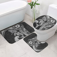 Aotearoa Maori Sea Animals Tribal Bathroom Set Manta Ray and Shark Moko Pattern Black Color