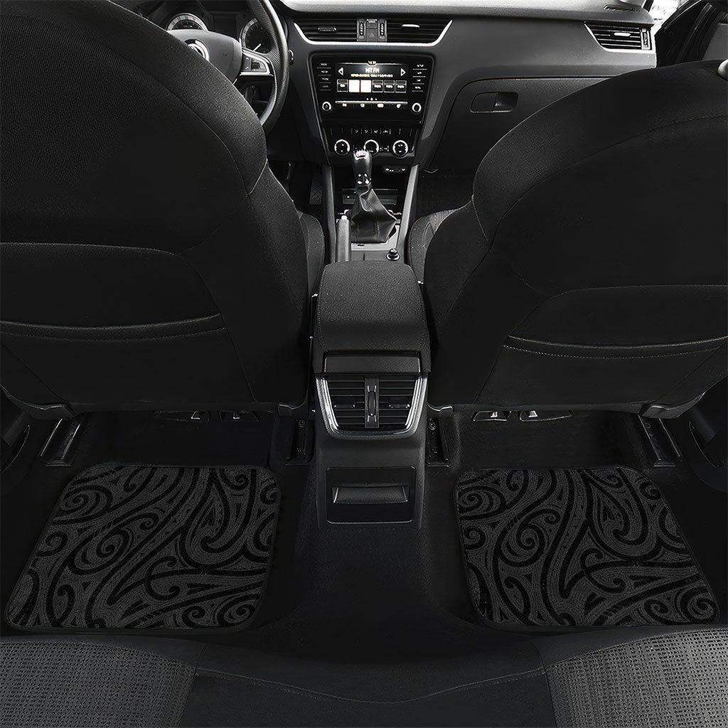 Aotearoa Maori Sea Animals Tribal Car Mats Manta Ray and Shark Moko Pattern Black Color