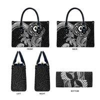 Aotearoa Maori Sea Animals Tribal Leather Bag Manta Ray and Shark Moko Pattern Black Color LT03 - Polynesian Pride