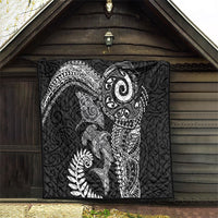 Aotearoa Maori Sea Animals Tribal Quilt Manta Ray and Shark Moko Pattern Black Color LT03 - Polynesian Pride