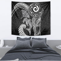 Aotearoa Maori Sea Animals Tribal Tapestry Manta Ray and Shark Moko Pattern Black Color LT03 - Polynesian Pride