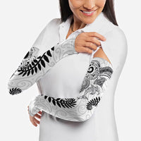 Aotearoa Maori Sea Animals Tribal Arm Sleeves Manta Ray and Shark Moko Pattern White Color LT03 - Polynesian Pride