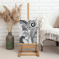Aotearoa Maori Sea Animals Tribal Canvas Wall Art Manta Ray and Shark Moko Pattern White Color LT03 - Polynesian Pride