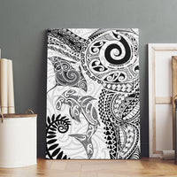 Aotearoa Maori Sea Animals Tribal Canvas Wall Art Manta Ray and Shark Moko Pattern White Color LT03 - Polynesian Pride
