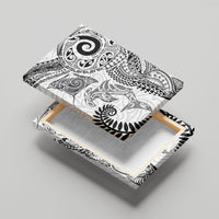 Aotearoa Maori Sea Animals Tribal Canvas Wall Art Manta Ray and Shark Moko Pattern White Color LT03 - Polynesian Pride
