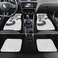 Aotearoa Maori Sea Animals Tribal Car Mats Manta Ray and Shark Moko Pattern White Color LT03 Set 4pcs White - Polynesian Pride