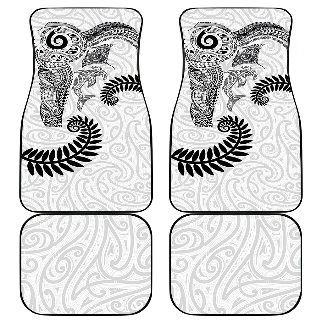 Aotearoa Maori Sea Animals Tribal Car Mats Manta Ray and Shark Moko Pattern White Color LT03 - Polynesian Pride